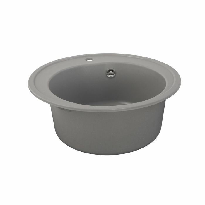 Гранитная мойка для кухни VALESO 510 LUNA матовая Cерый металлик