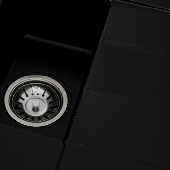 Гранитная мойка для кухни Platinum 7850W TOSKANA матовая Черная, L