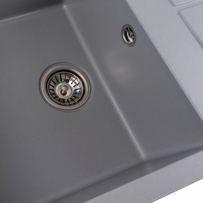 Гранітне миття для кухні Platinum 7950 Selena матова Сірий металік