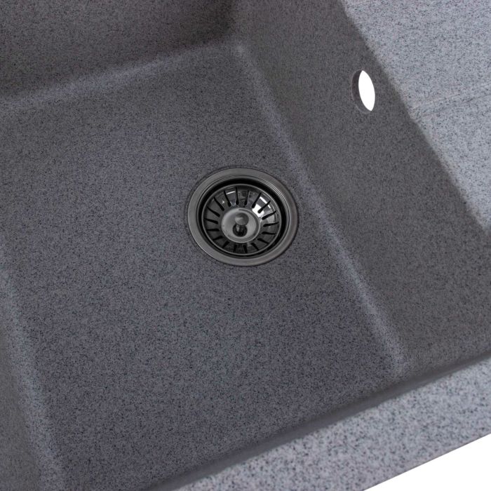 Гранитная мойка для кухни Platinum 6550 INTENSO матовая Серая, R