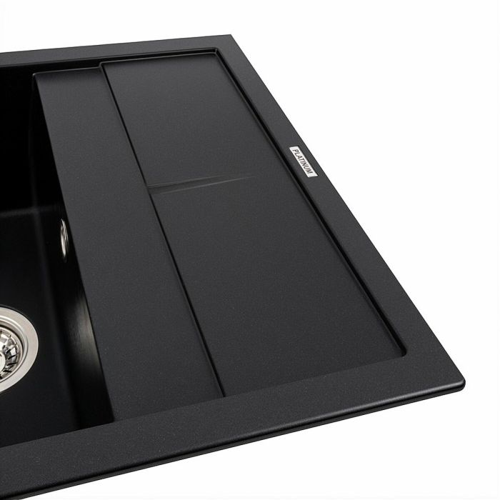 Гранітна мийка для кухні Platinum 6550 LOTOS матова Чорна