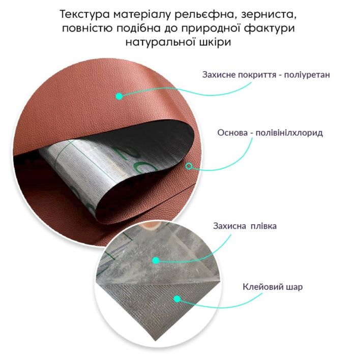 Самоклеюча екошкіра в рулоні 1.37*3m*0.5mm Теракотовий (D) SW-00002182