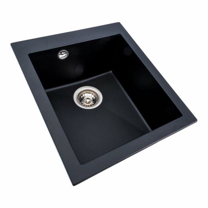 Гранитная мойка для кухни Platinum 4150 SOKIL матовая (черная), Центр