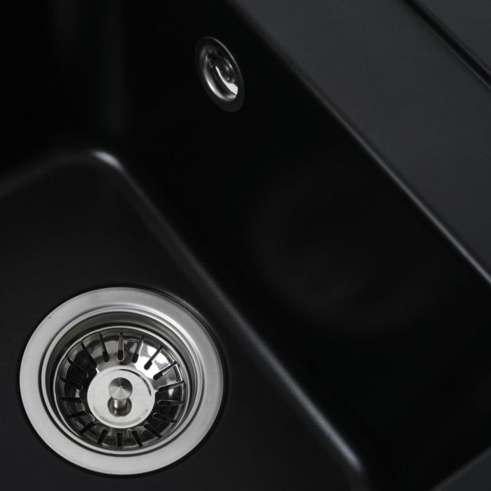 Гранитная мойка для кухни Platinum 4050 KORRADO матовая Черная, ЦЕНТР