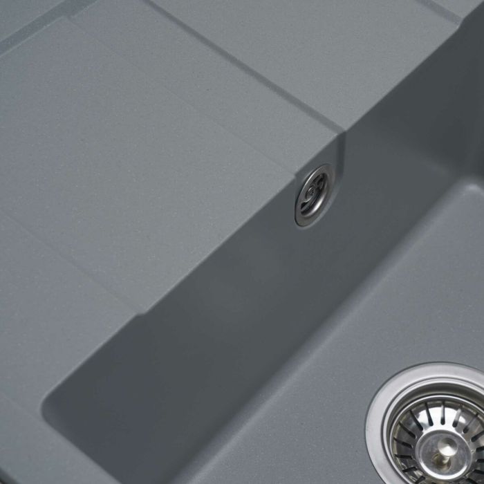 Гранітне миття для кухні Platinum 5851 ARIA матова Сірий металік