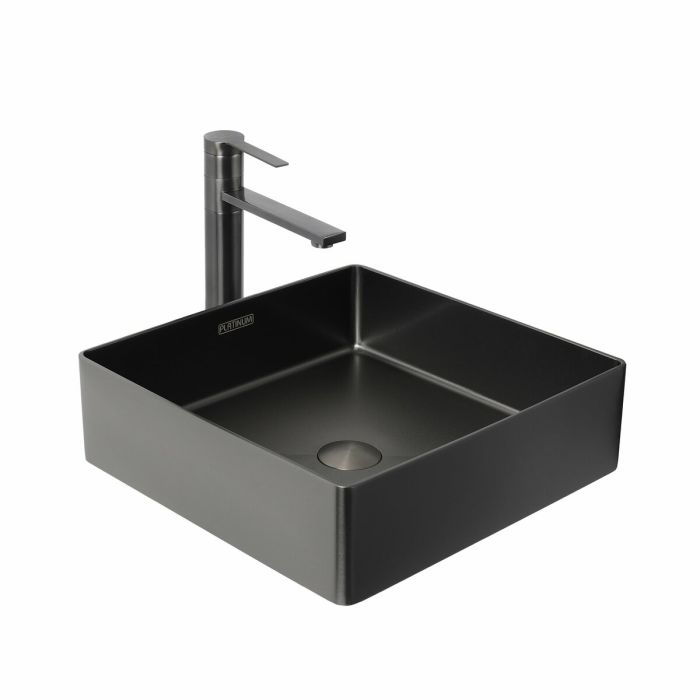 Умывальник Platinum Handmade PVD черный 400x400 мм