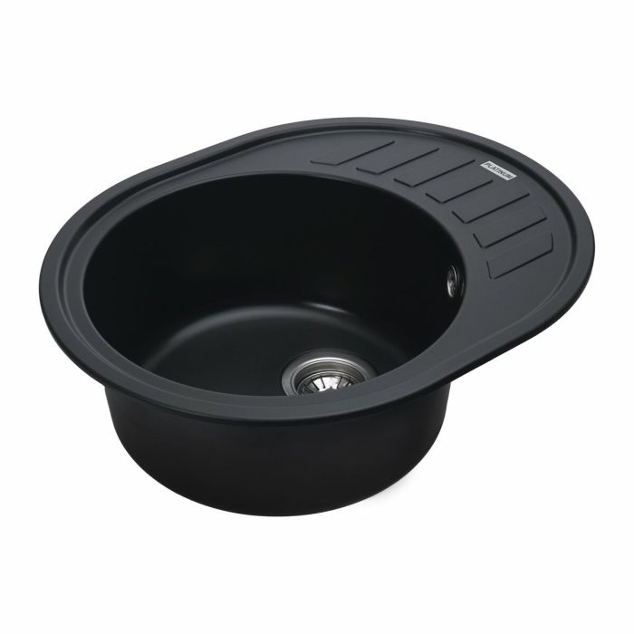 Гранитная мойка для кухни Platinum 6250 SOUL матовая Черная, L