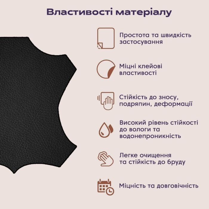 Самоклеюча екошкіра в рулоні 1.37*3m*0.5mm BLACK (D) SW-00001413