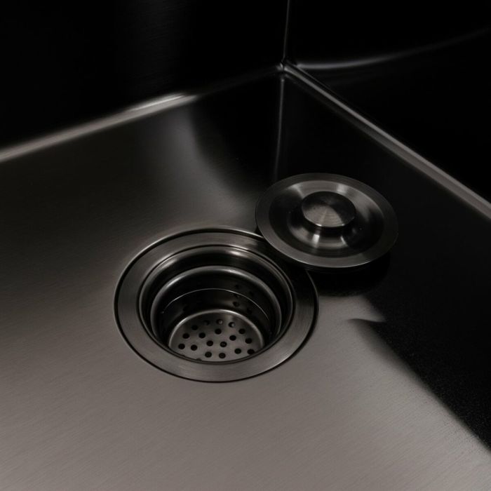Кухонна мийка CM 65*50 R чорна PVD VALESO Handmade (круглий сифон 3,0/0,8)