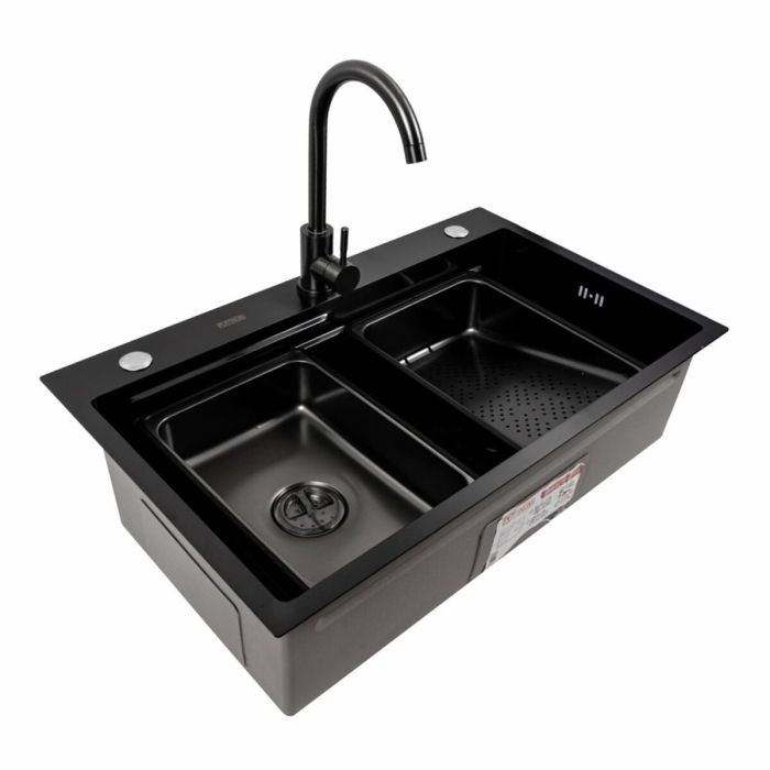 Мийка кухонна чорна PVD CM 75*46B Platinum Handmade