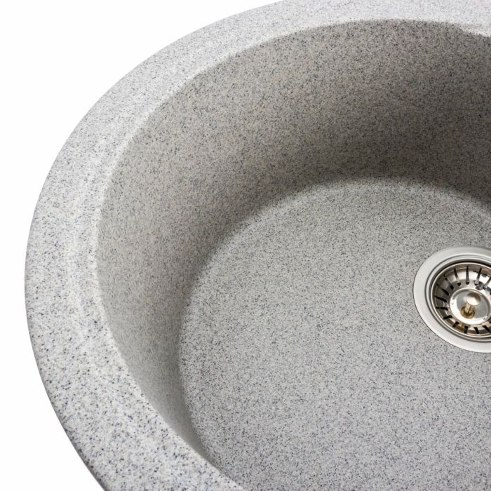 Гранитная мойка для кухни Platinum 5847 ONYX матовая (серая), L
