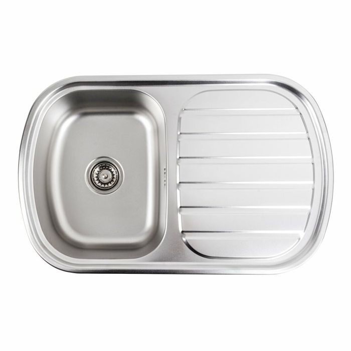 Кухонная мойка из нержавеющей стали Platinum 7749 САТИН (0,8/180 мм), R