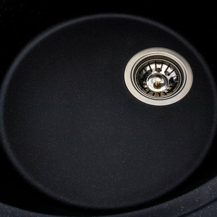 Гранитная мойка для кухни Platinum 5847 ONYX матовая (черный металлик)
