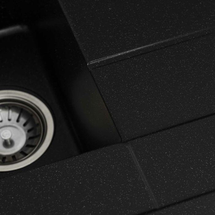 Гранітна мийка для кухні Platinum 7850W TOSKANA матова Чорний металік