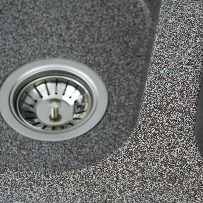 Гранитная мойка для кухни Platinum 7648W TWIN глянец Микс, АВТО