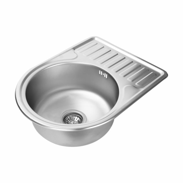 Кухонная мойка из нержавеющей стали Platinum САТИН 5844 0,8/180 мм), R