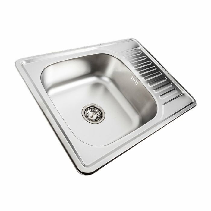 Кухонна мийка з нержавіючої сталі Platinum ДЕКОР 6550 (0,8/180 мм), R
