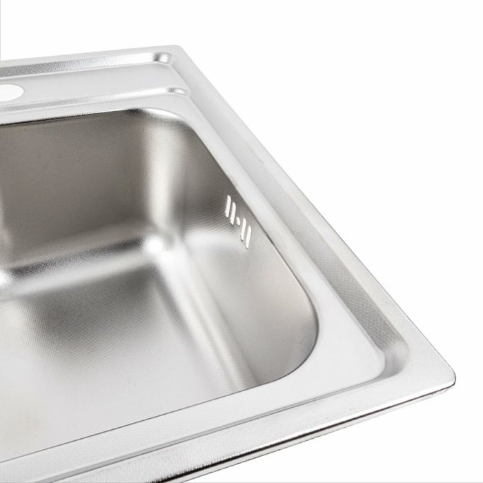 Кухонна мийка з нержавіючої сталі Platinum ДЕКОР 5845 (0,8/180 мм), L