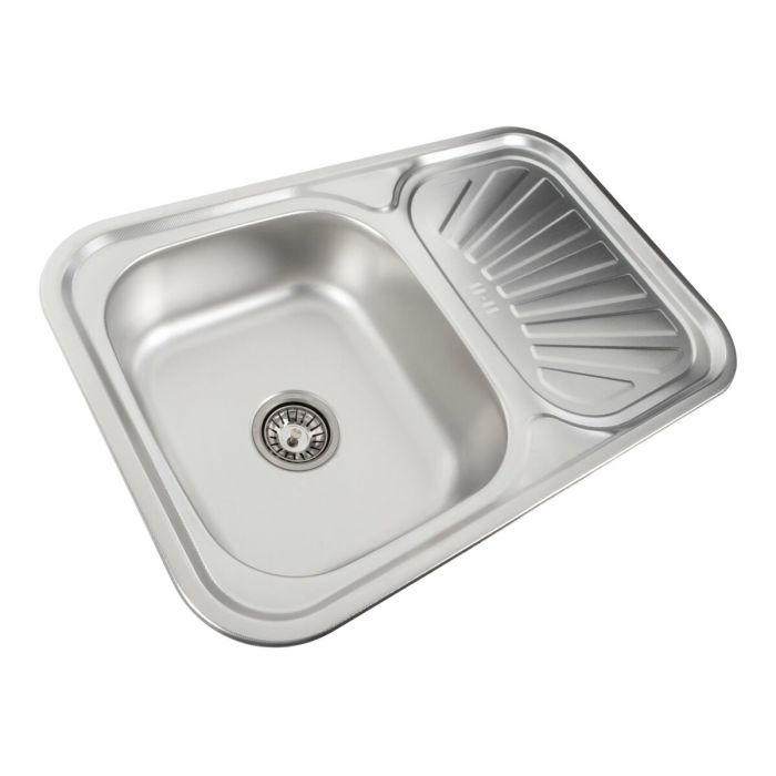 Кухонна мийка з нержавіючої сталі Platinum ДЕКОР 7549 (0,8/180 мм), L