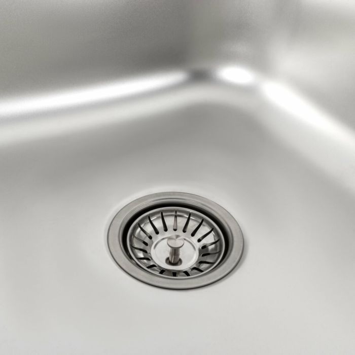 Кухонна мийка із нержавіючої сталі закруглена Platinum САТИН 7848 (0,8/180 мм), L
