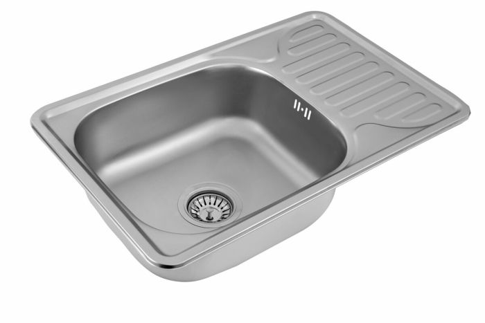 Кухонна мийка із нержавіючої сталі Platinum САТИН 6642 (0,8/180 мм), L