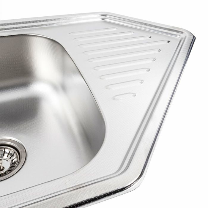 Кухонна мийка з нержавіючої сталі Platinum 9550В ДЕКОР (0,8/180 мм), L