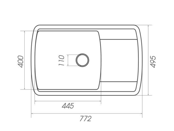 Гранітне миття для кухні Platinum 7749 ROMA глянець Біла в крапку, L