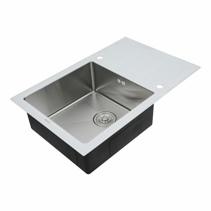 Кухонная мойка Platinum Handmade WHITE GLASS 780х510х200
