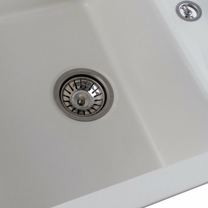 Гранитная мойка для кухни Platinum 7850 TROYA матовая Белоснежная