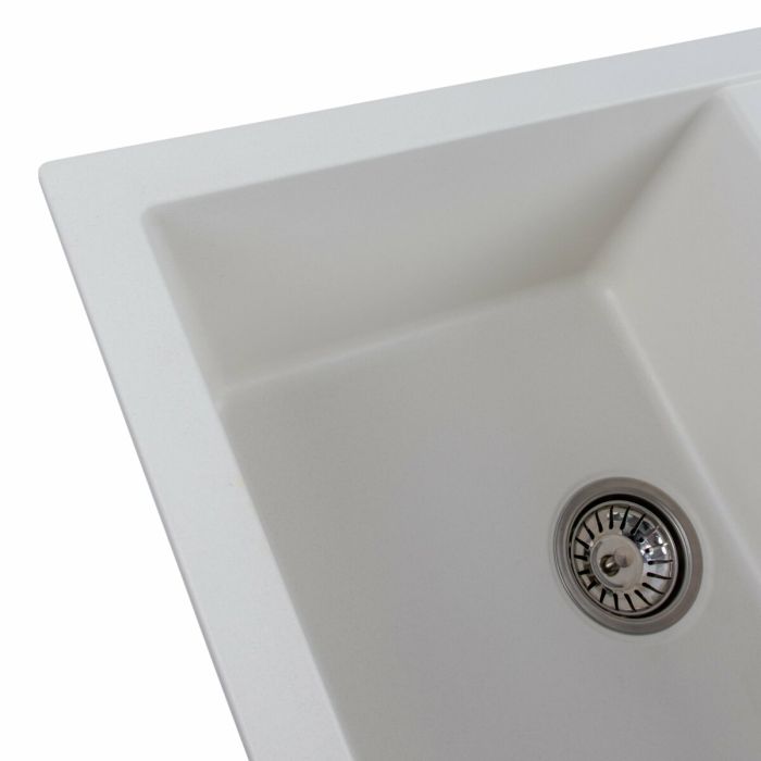 Гранитная мойка для кухни Platinum 7850 TROYA матовая Белоснежная, L