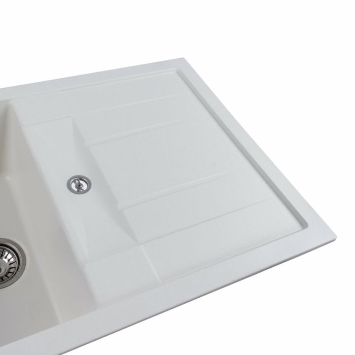 Гранитная мойка для кухни Platinum 7850 TROYA матовая Белоснежная, L