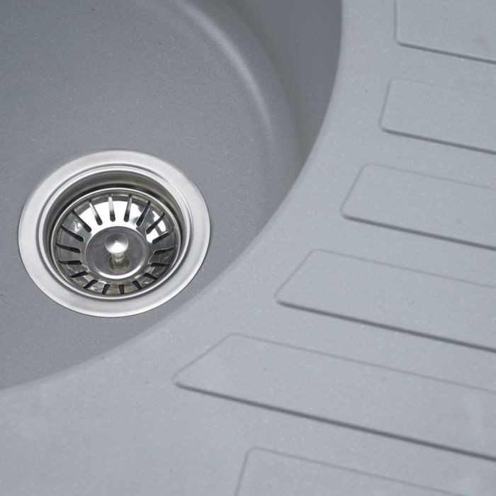 Гранітне миття для кухні Platinum 7750 LIRA матова Сірий металік, R