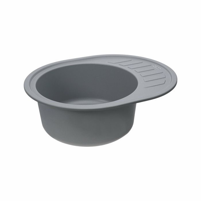 Гранитная мойка для кухни Platinum 6250 SOUL матовая Серый металлик