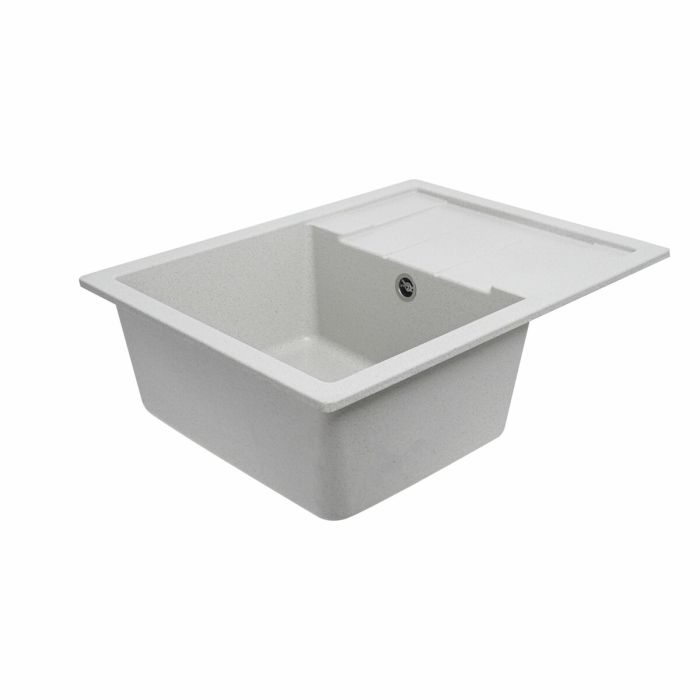 Гранитная мойка для кухни Platinum 6550 INTENSO матовая Белая в точку, R
