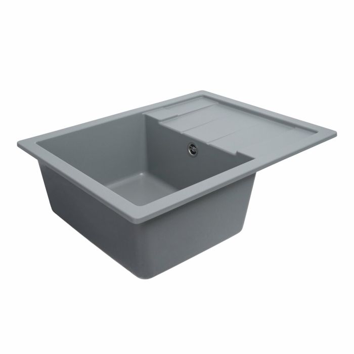 Гранитная мойка для кухни Platinum 6550 INTENSO матовая Серый металлик, L
