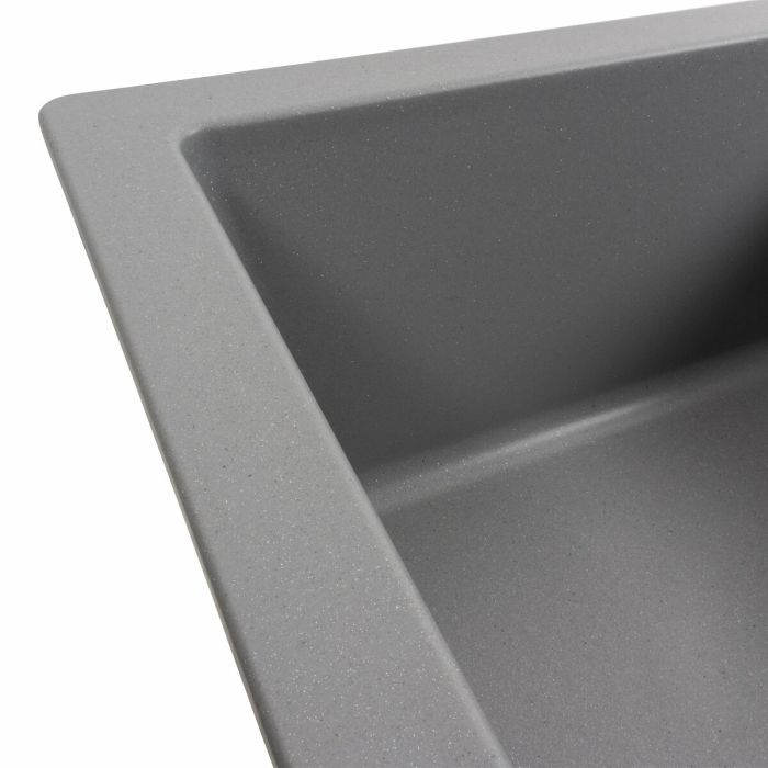 Гранітна мийка для кухні Platinum 6550 INTENSO матова Сірий металік, R