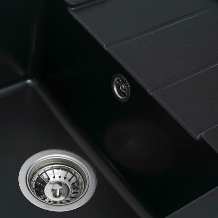 Гранітна мийка для кухні Platinum 6550 INTENSO матова Чорна, R