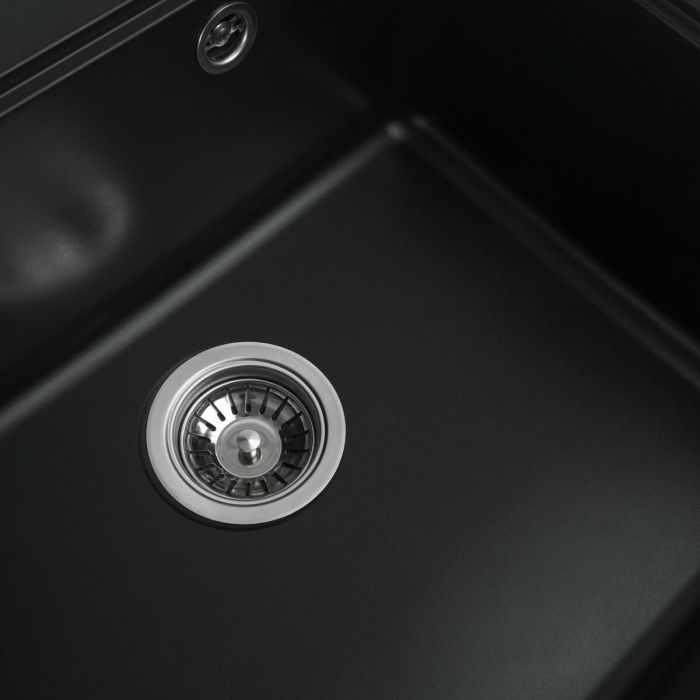 Гранитная мойка для кухни Platinum 5852 VESTA матовая Черная