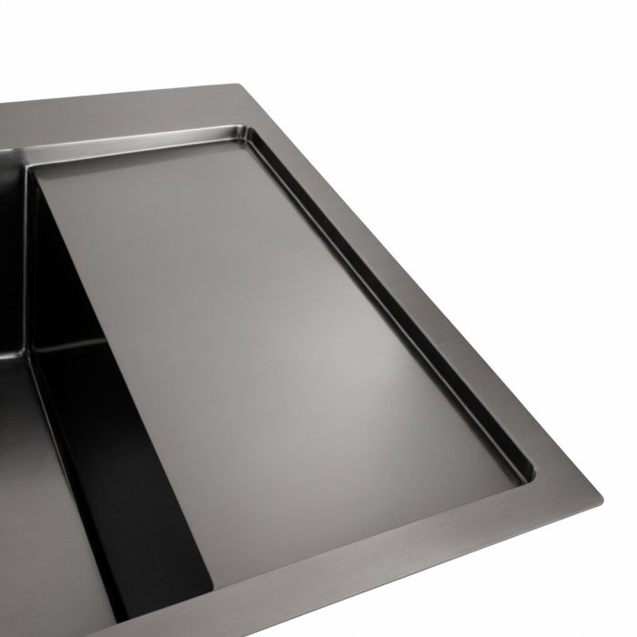 Кухонная мойка черная Platinum PVD Handmade 65*50 L(квадратный сифон 3,0/1)