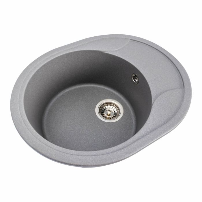 Гранитная мойка для кухни Platinum 5847 ONYX матовая (серый муссон)