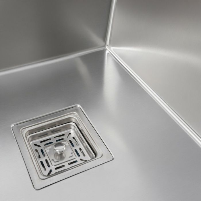 Кухонная мойка нержавеющая Platinum Handmade HDB 80*45 на две чаши (квадратный сифон)