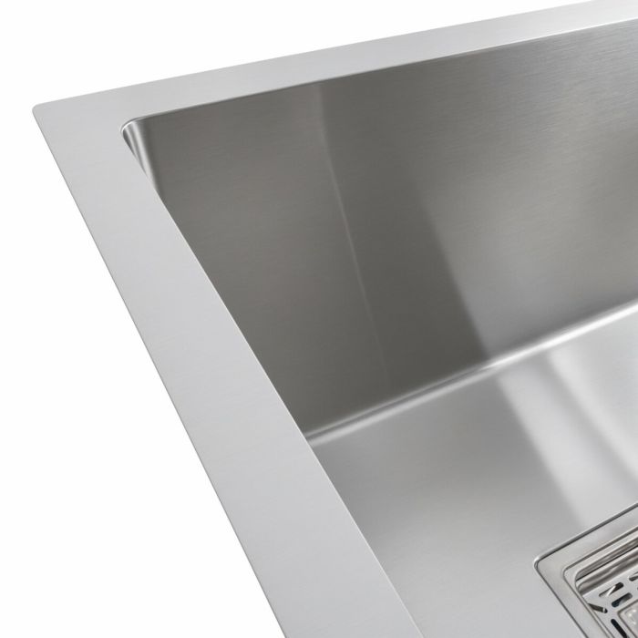 Кухонная мойка нержавеющая Platinum Handmade HDB 80*45 на две чаши (квадратный сифон)