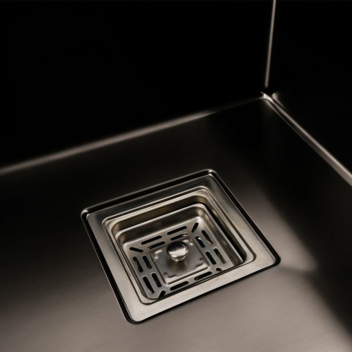 40*50 Мойка PVD черная Platinum Handmade HSBB (квадратный сифон, 3.0,/1.0)