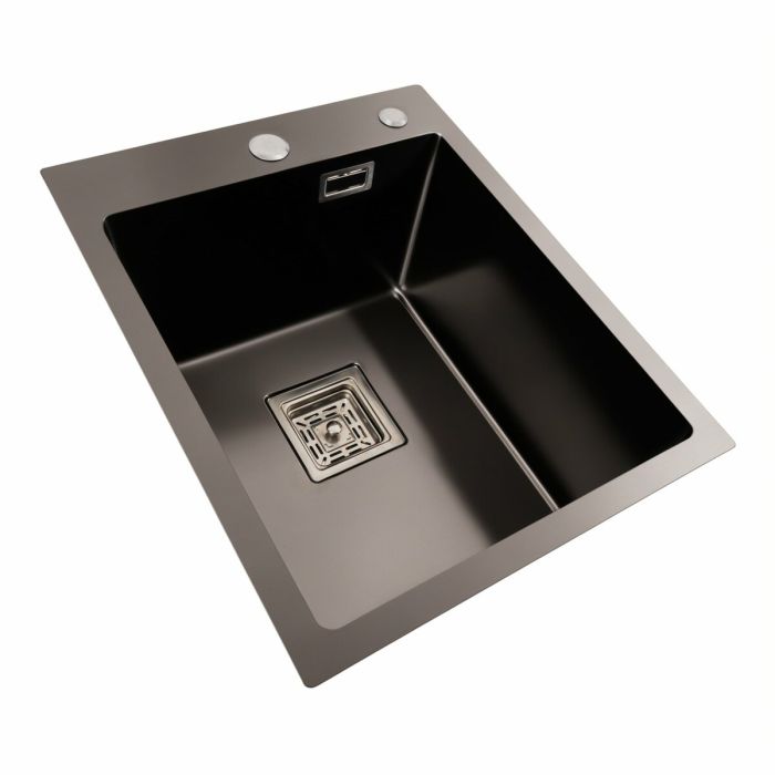 40*50 Мойка PVD черная Platinum Handmade HSBB (квадратный сифон, 3.0,/1.0)