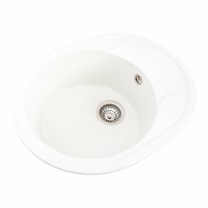 Гранитная мойка для кухни Platinum 5847 ONYX матовая (белоснежная), R