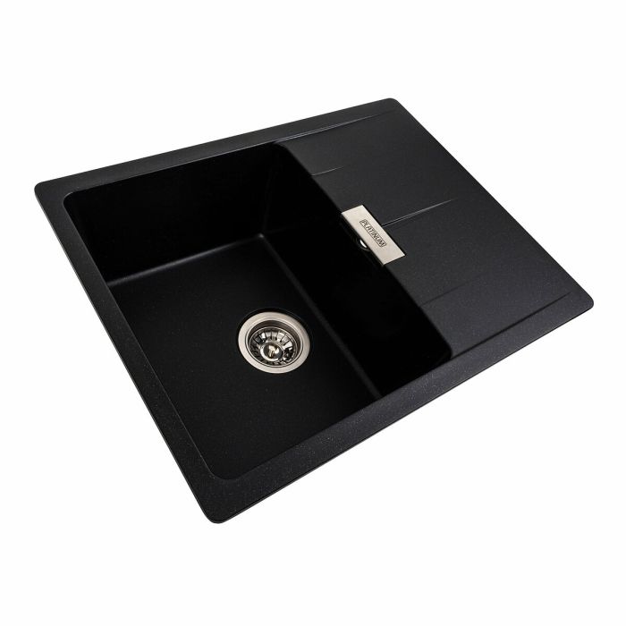 Гранитная мойка для кухни Platinum 6250 ZIRKONE матовый Черный металлик