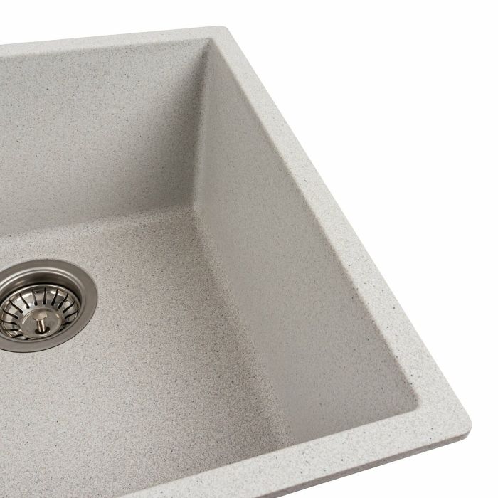 Гранітне миття для кухні Platinum 4040 RUBA матова біла в крапку