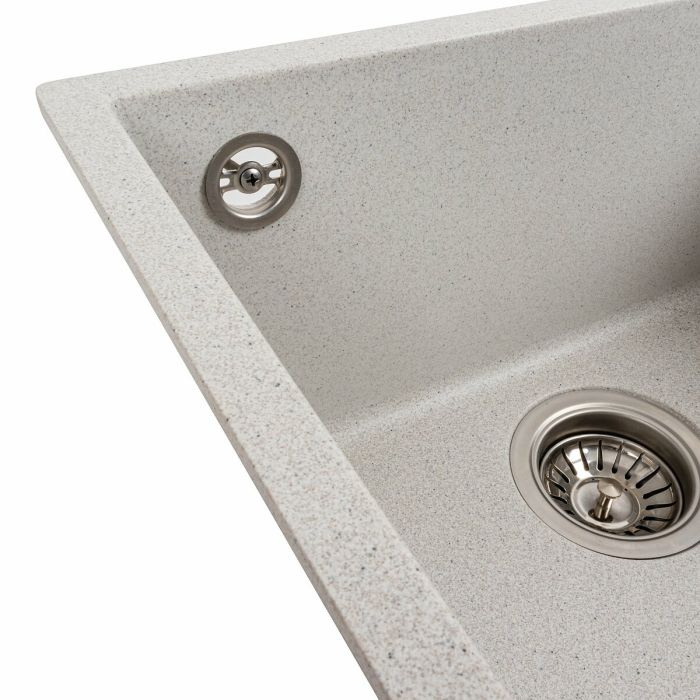 Гранітне миття для кухні Platinum 4040 RUBA матова біла в крапку