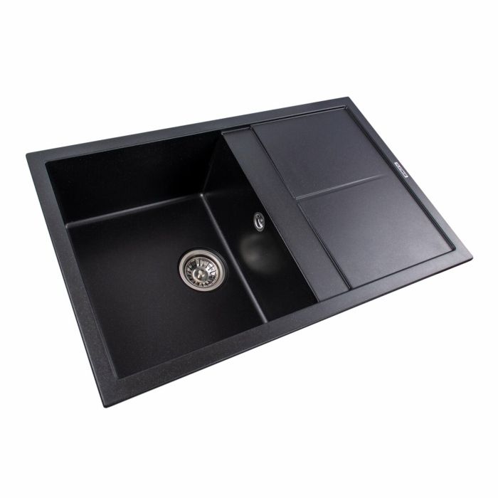 Гранитная мойка для кухни Platinum 7950 Selena матовая Черный металлик, R