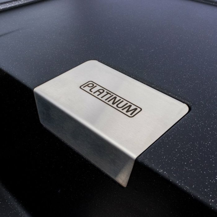 Гранитная мойка для кухни Platinum 8650 DIAMOND матовая (черный металлик), L